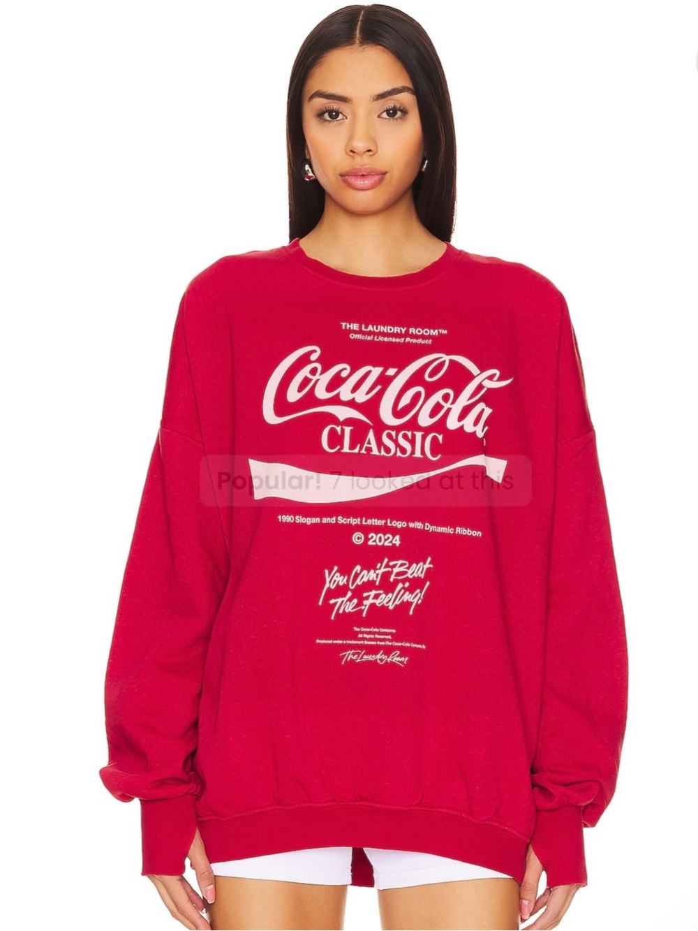 The Laundry Room Coca Cola Classic Red Oversized Crewneck Sweatshirt - Women
